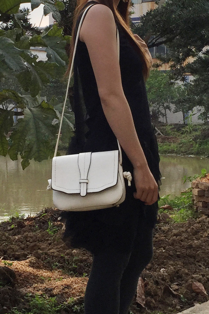 Practical fashion tied the rope leather handbag