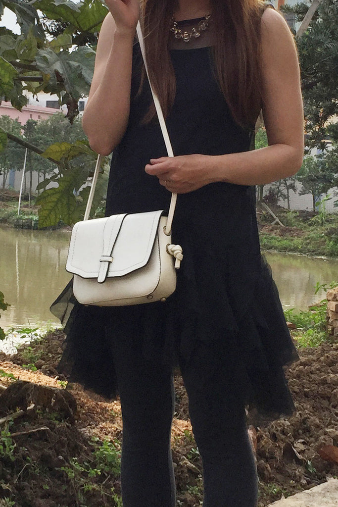 Practical fashion tied the rope leather handbag