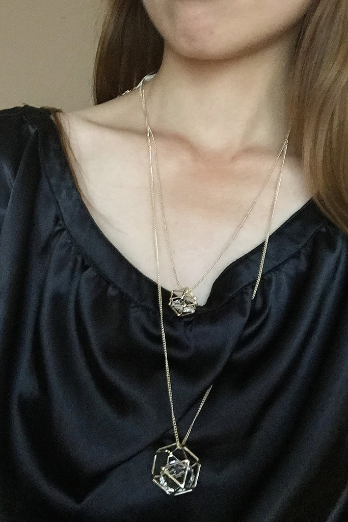 Fashion Double crystal necklace