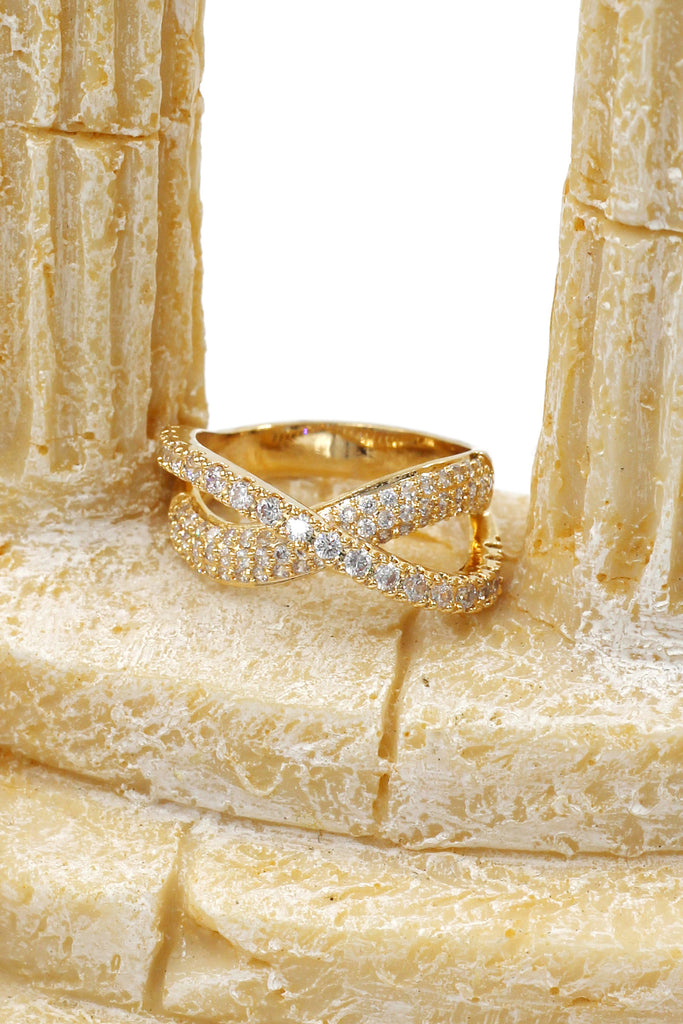 fashion intersect crystal ring