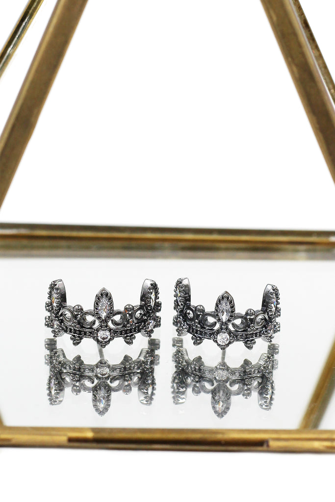 fashion crown crystal earrings