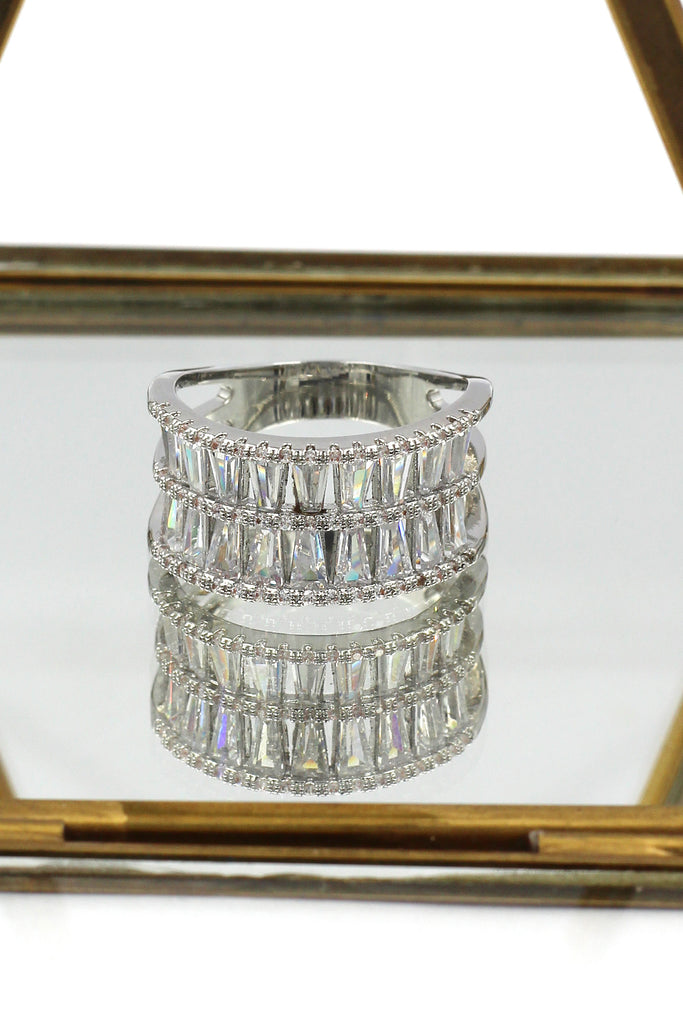 two-tiered crystal ring