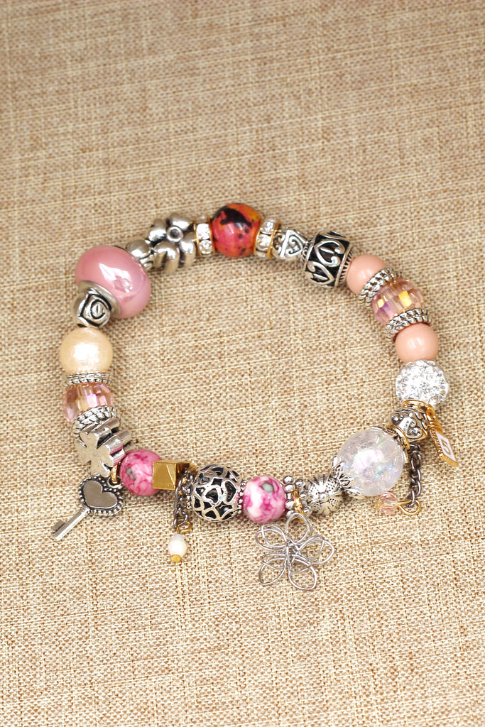 colorful bead flower bracelet