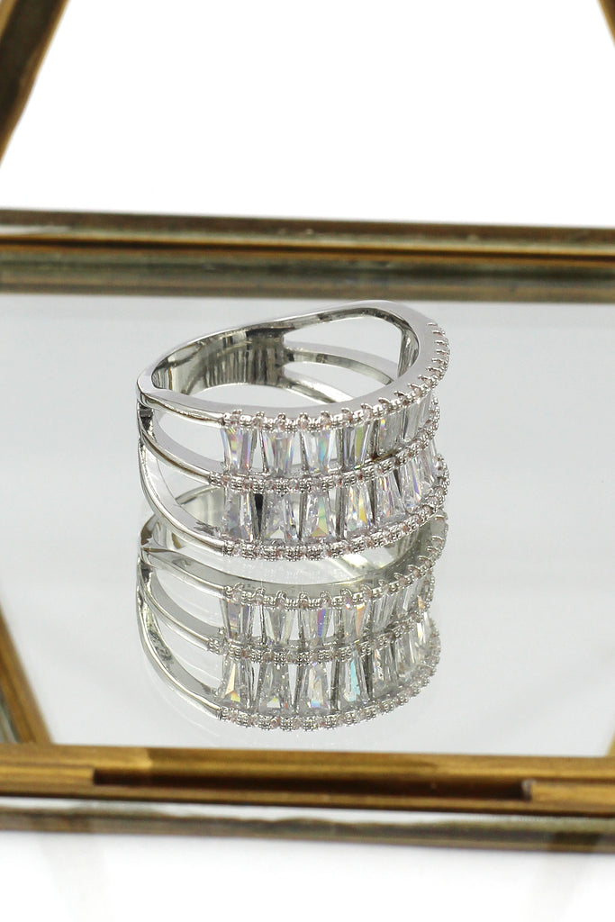 two-tiered crystal ring