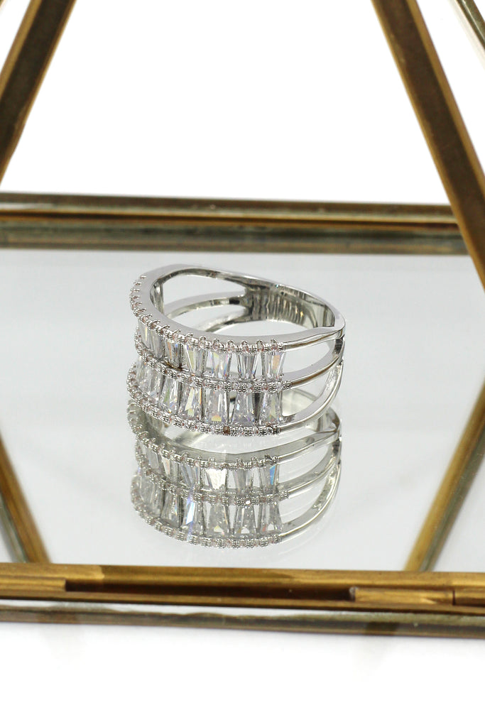 two-tiered crystal ring