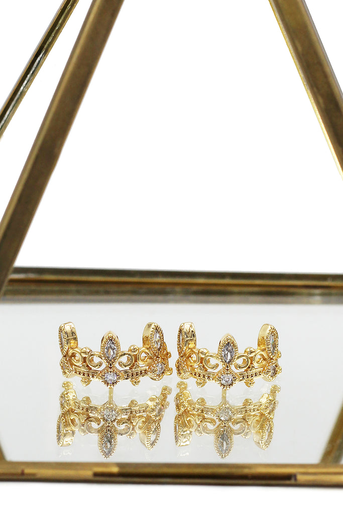 fashion crown crystal earrings