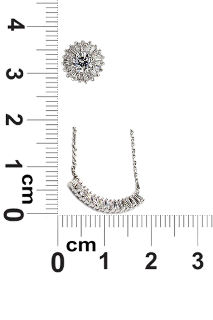 fashion simple crystal earrings necklace set