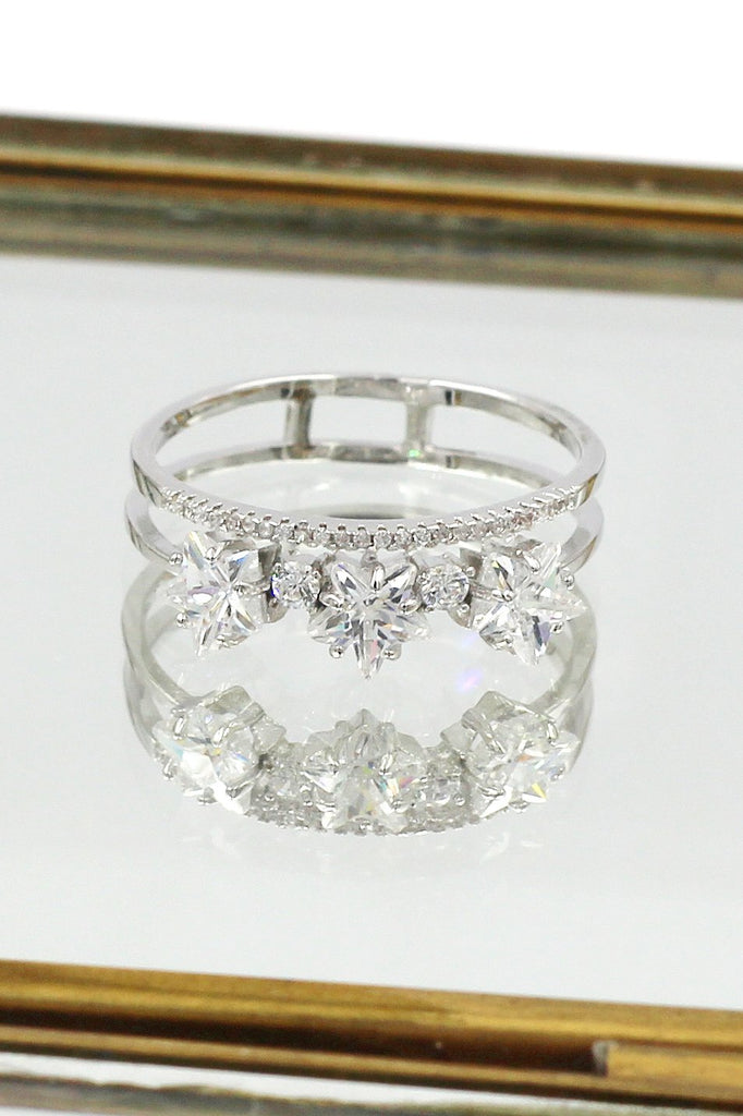 star crystal ring earring set