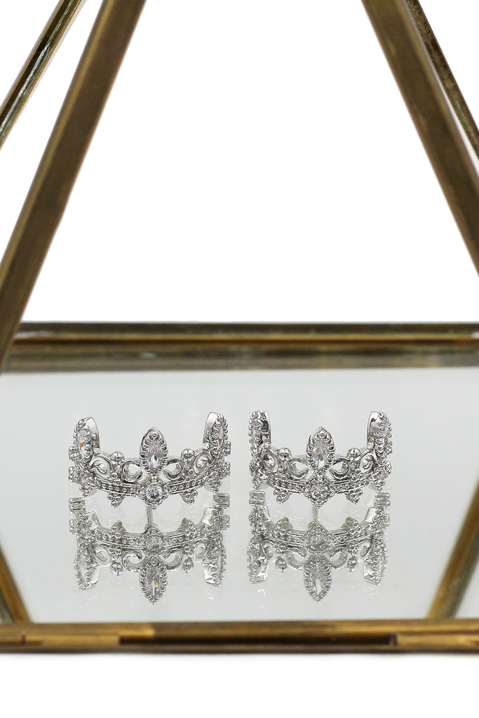 fashion crown crystal earrings