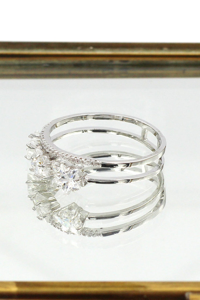 star crystal ring earring set