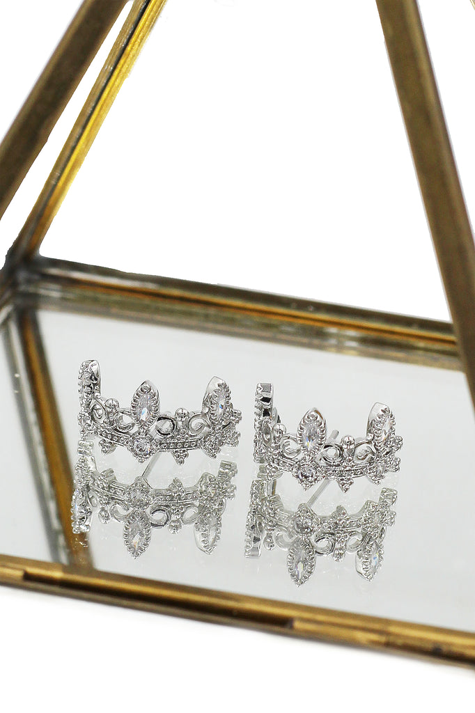fashion crown crystal earrings