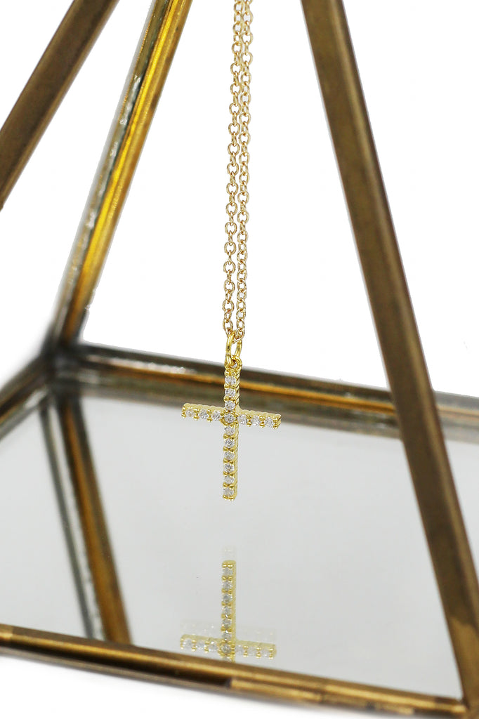 fashion cross crystal pendant necklace