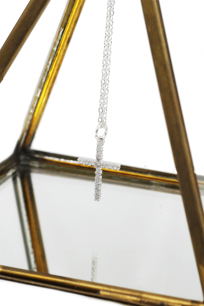fashion cross crystal pendant necklace