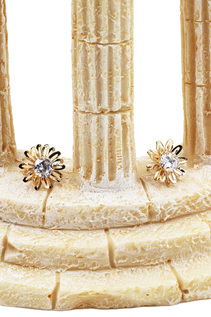 Fashion Daisy Crystal Earrings Necklace Set
