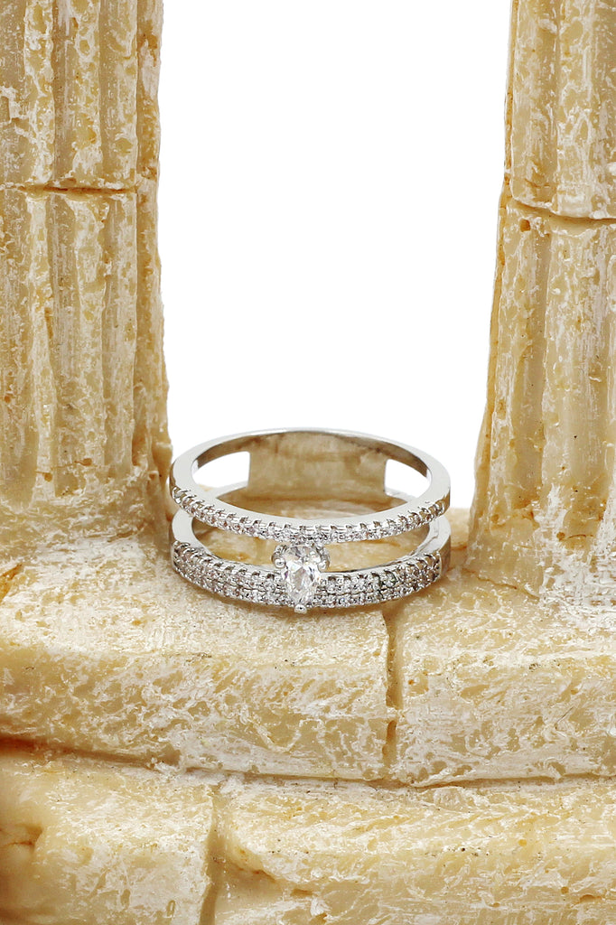 water droplets double row with crystal ring