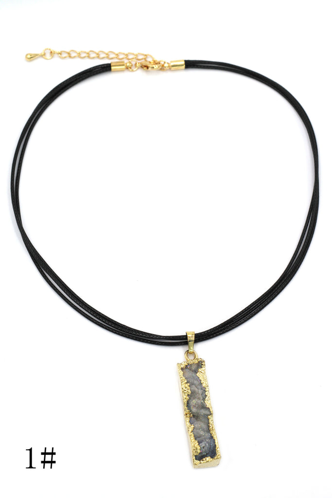 fashion shiny original marble leather necklace