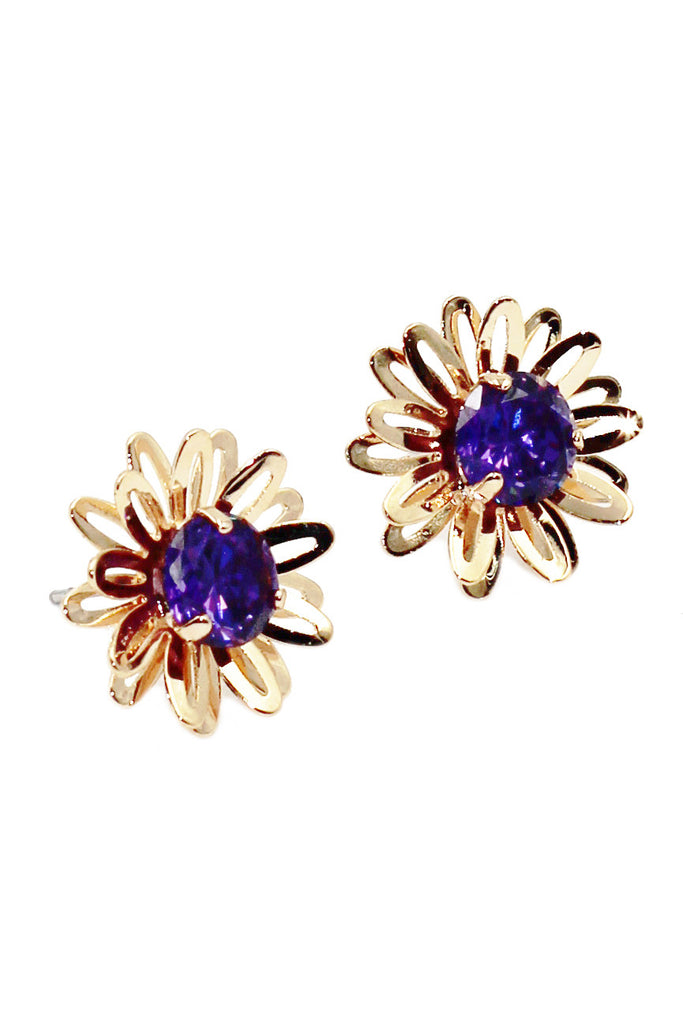 cute daisy crystal earrings