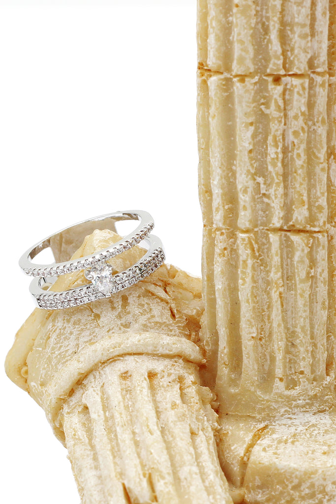 water droplets double row with crystal ring