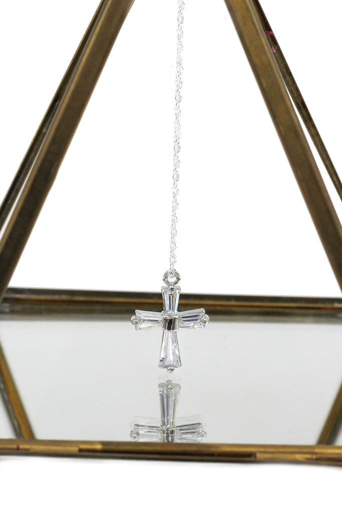 fashion crystal cross pendant necklace