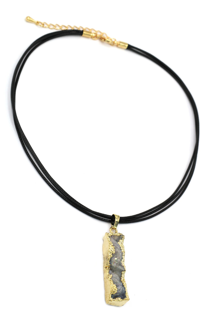 fashion shiny original marble leather necklace