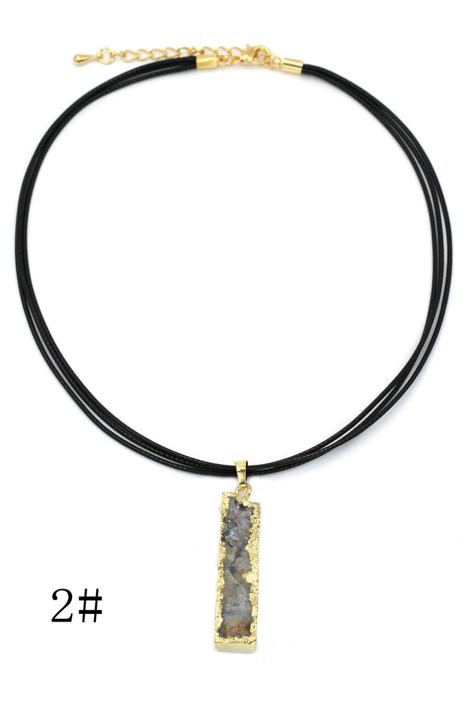 fashion shiny original marble leather necklace