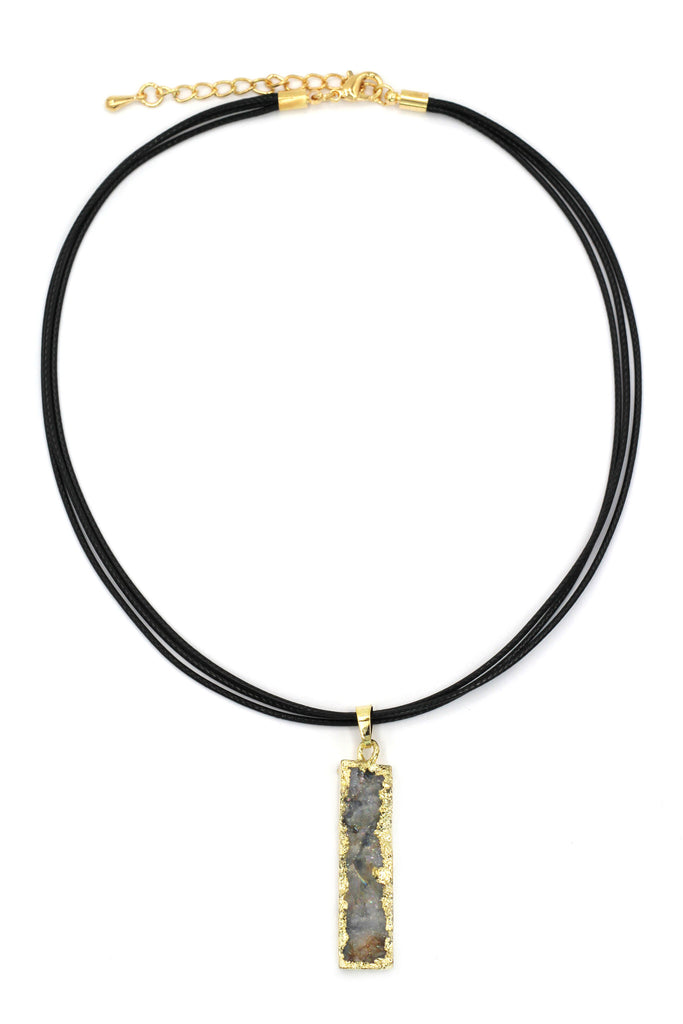 fashion shiny original marble leather necklace