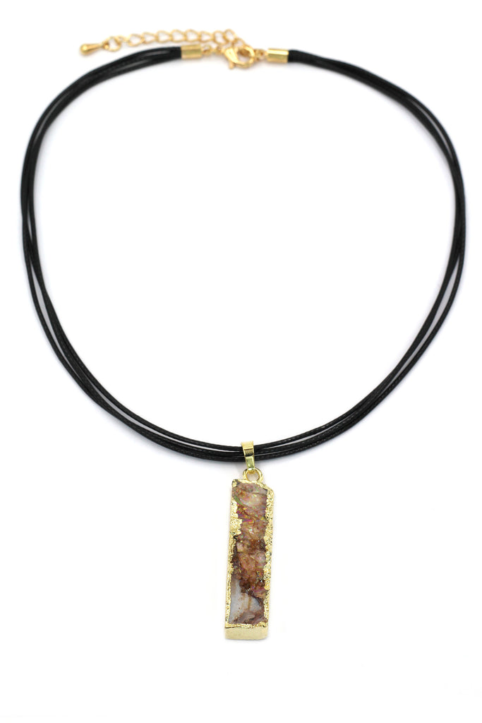 fashion shiny original marble leather necklace