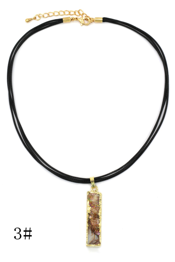 fashion shiny original marble leather necklace