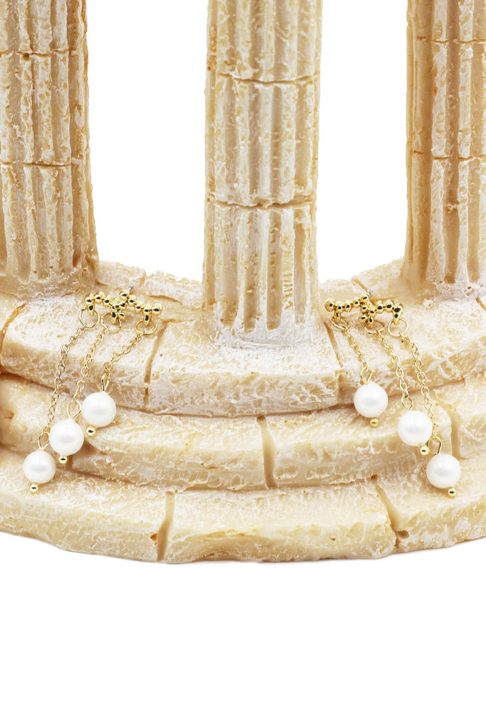 Elegant pearl pendant earrings