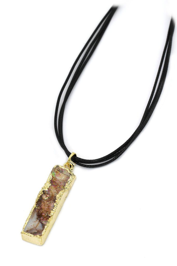 fashion shiny original marble leather necklace