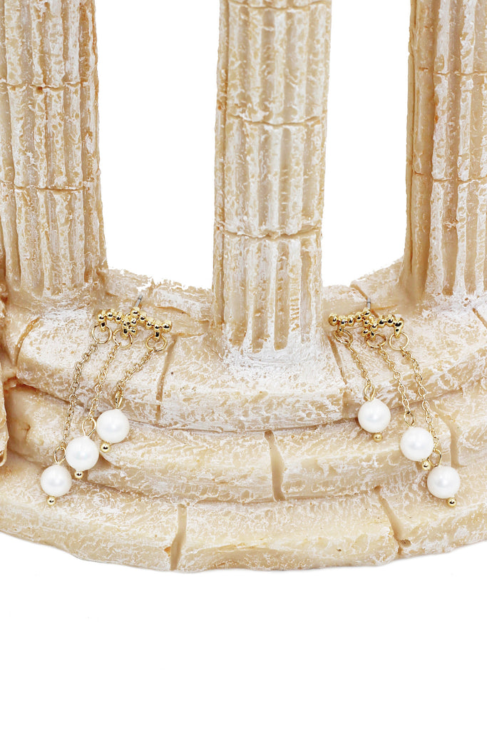 Elegant pearl pendant earrings