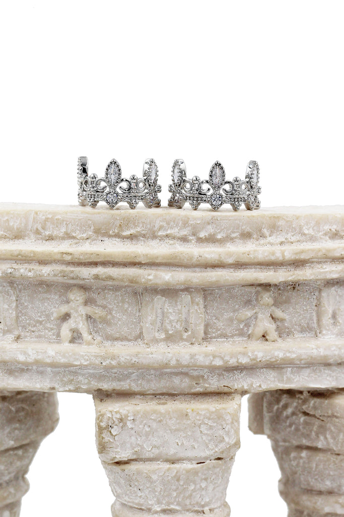 fashion crown crystal earrings