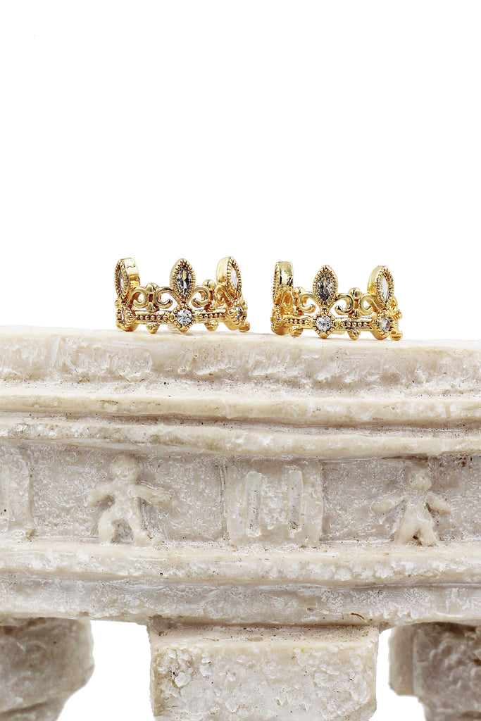 fashion crown crystal earrings