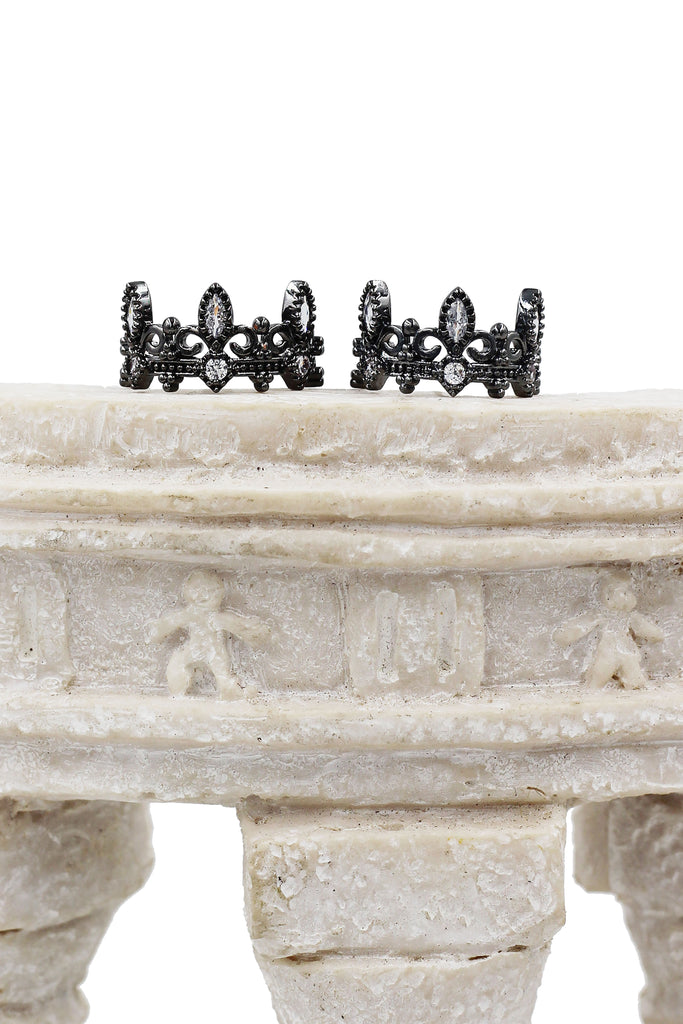 fashion crown crystal earrings