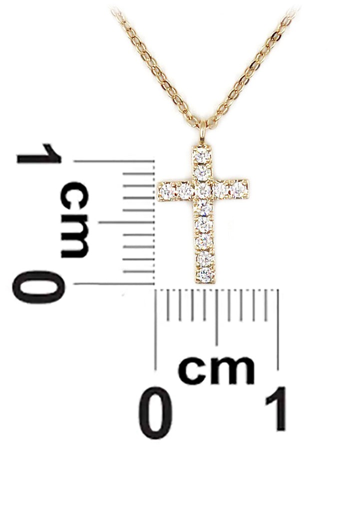 duplexes small crystal cross necklace