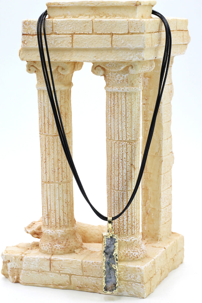 fashion shiny original marble leather necklace