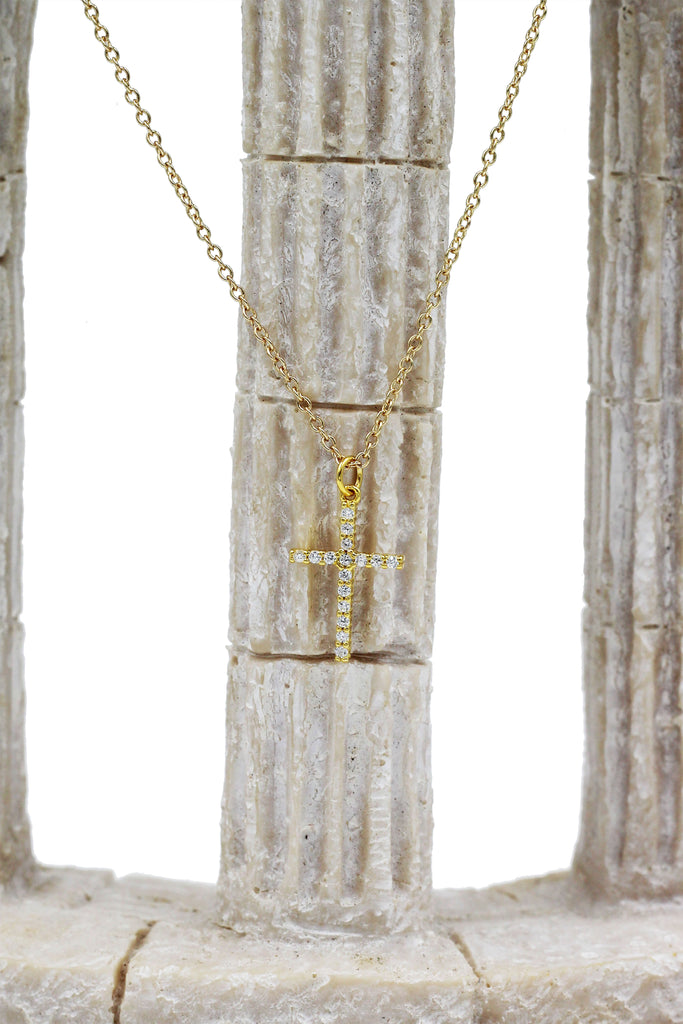 fashion cross crystal pendant necklace