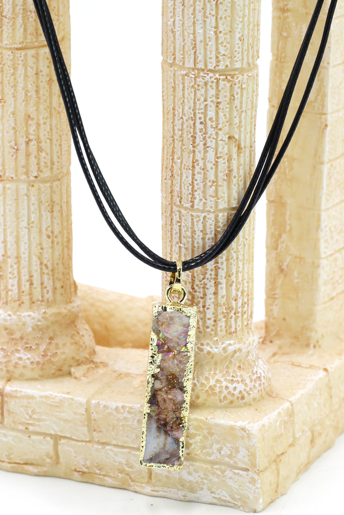 fashion shiny original marble leather necklace