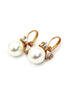 Elegant crystal ties pearl earrings