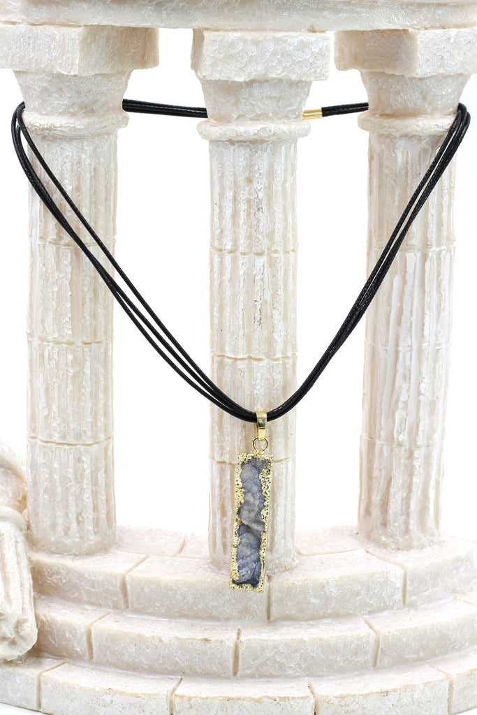 fashion shiny original marble leather necklace