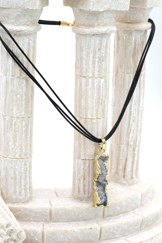 fashion shiny original marble leather necklace