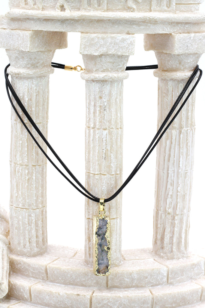 fashion shiny original marble leather necklace