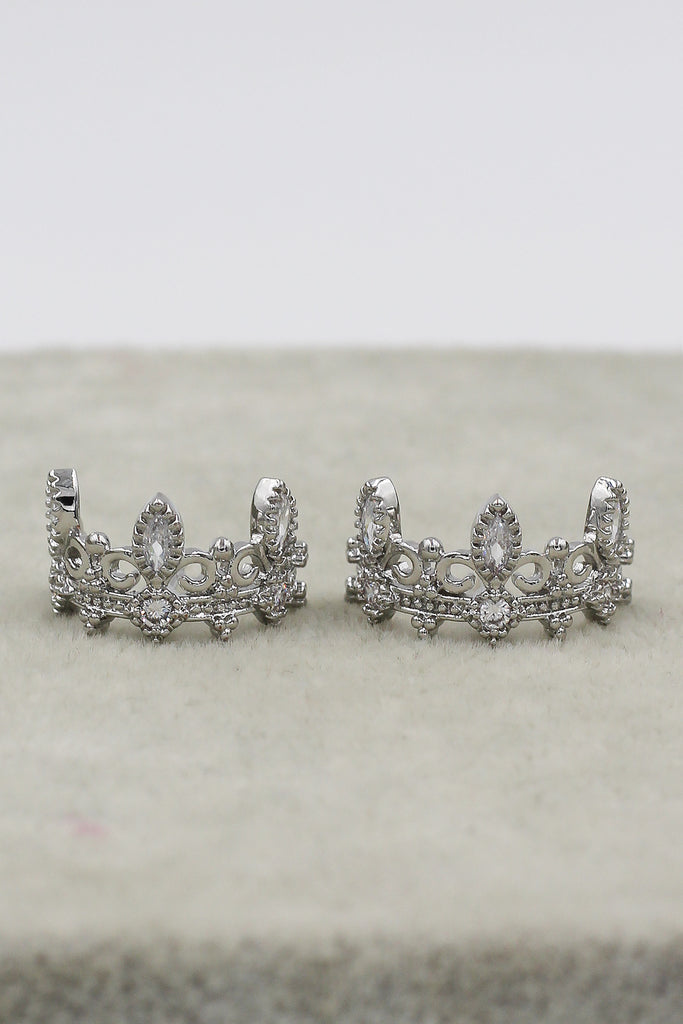 fashion crown crystal earrings