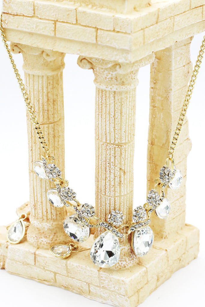 noble cobblestone crystal necklace earrings sets