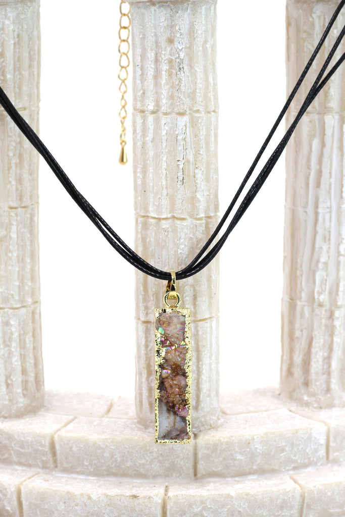 fashion shiny original marble leather necklace