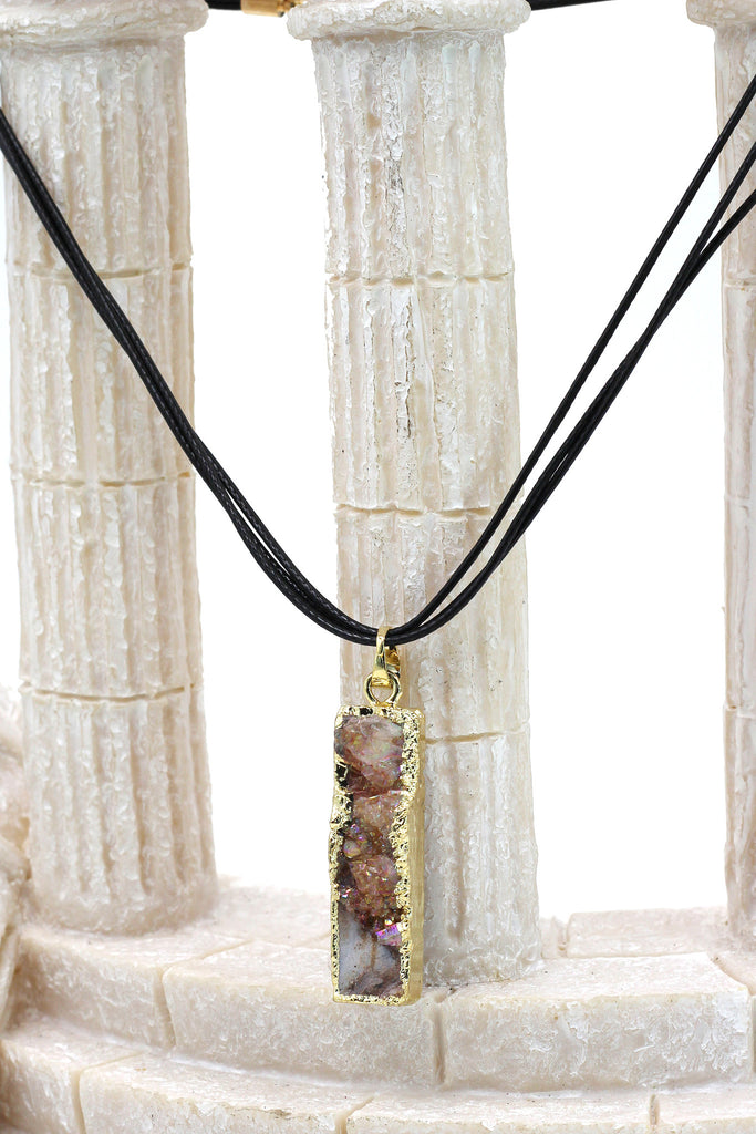 fashion shiny original marble leather necklace