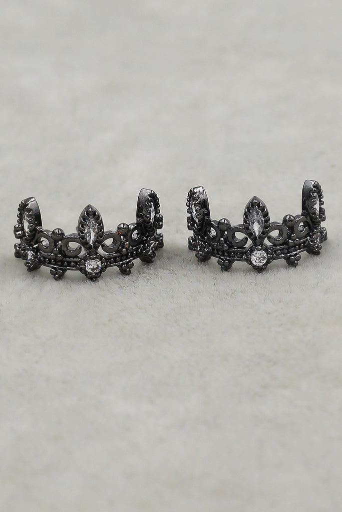fashion crown crystal earrings
