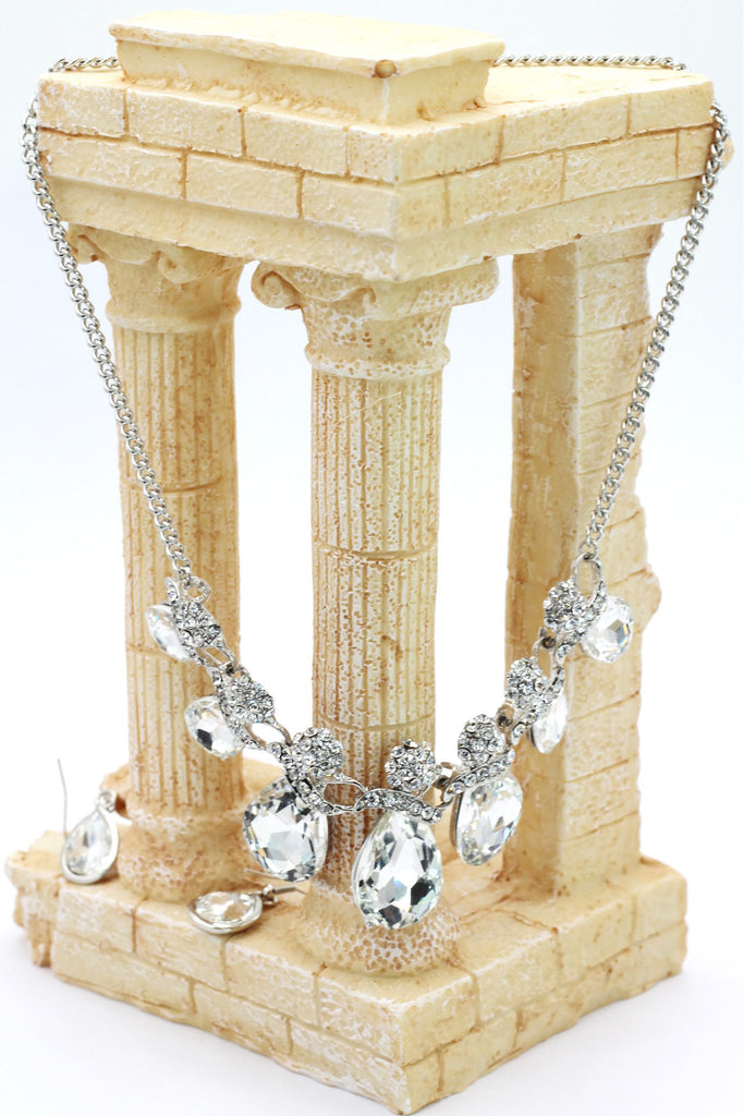 noble cobblestone crystal necklace earrings sets