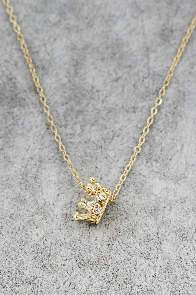 fashion small crown crystal necklace