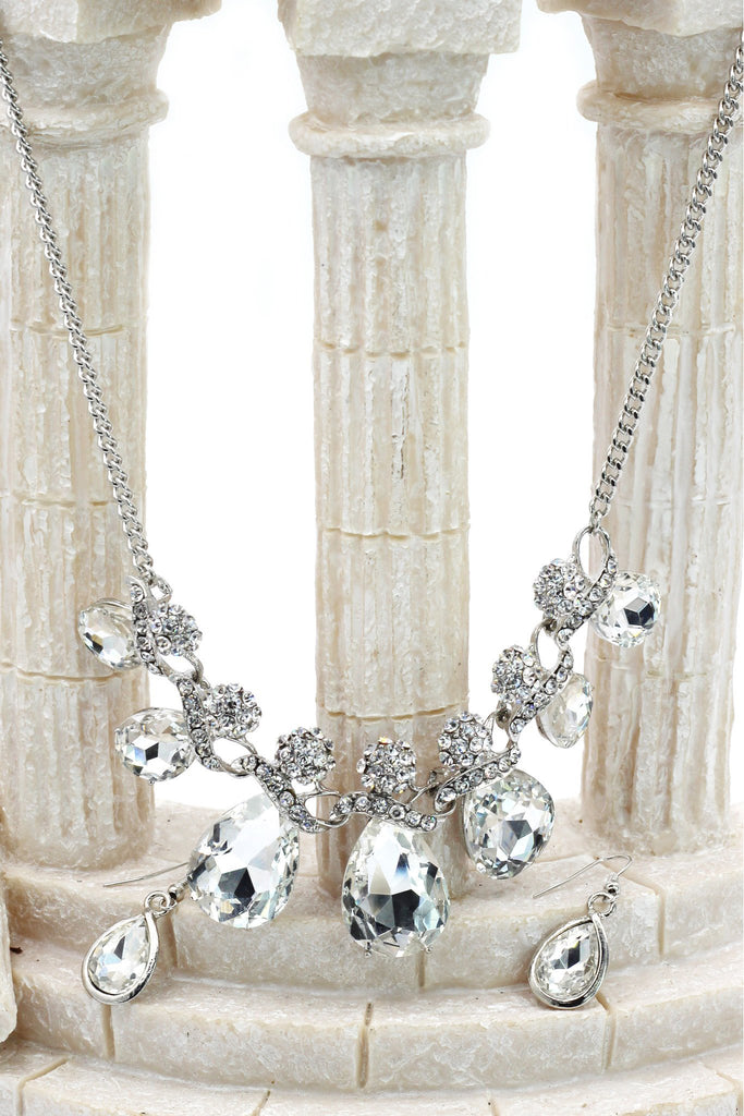 noble cobblestone crystal necklace earrings sets